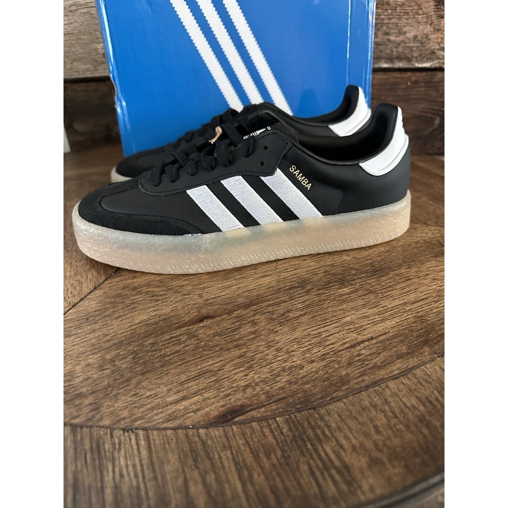 adidas Samba Sambae Shoes Sz 9 Black‎ White Gum Lifestyle Leather Platform. NWB